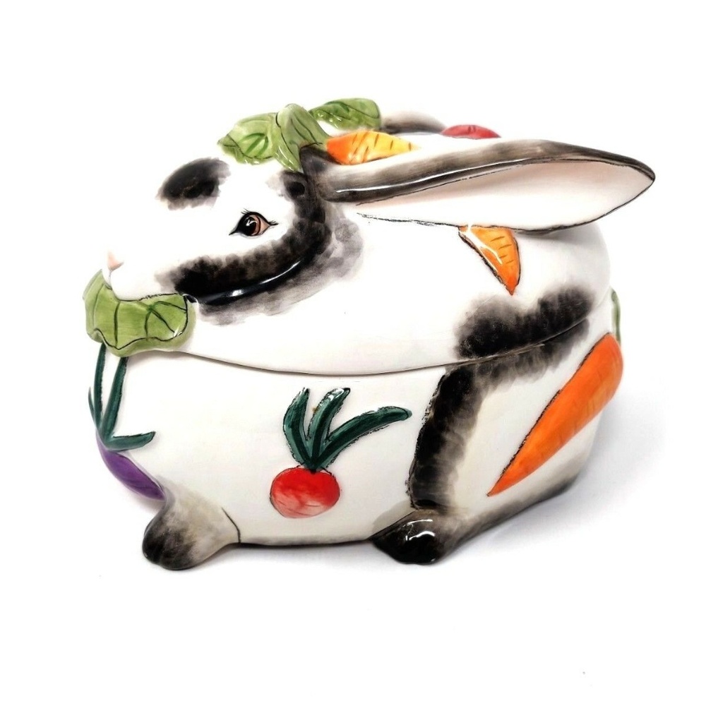 Fitz & Floyd Rabbit Lidded Dish Cookie Jar